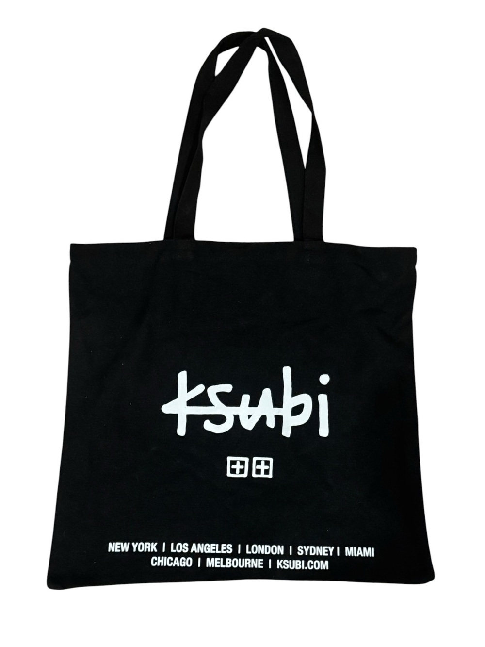 Ksubi Black & White Cotton Shopping Tote Reusable Carryall Bag Unisex One Size